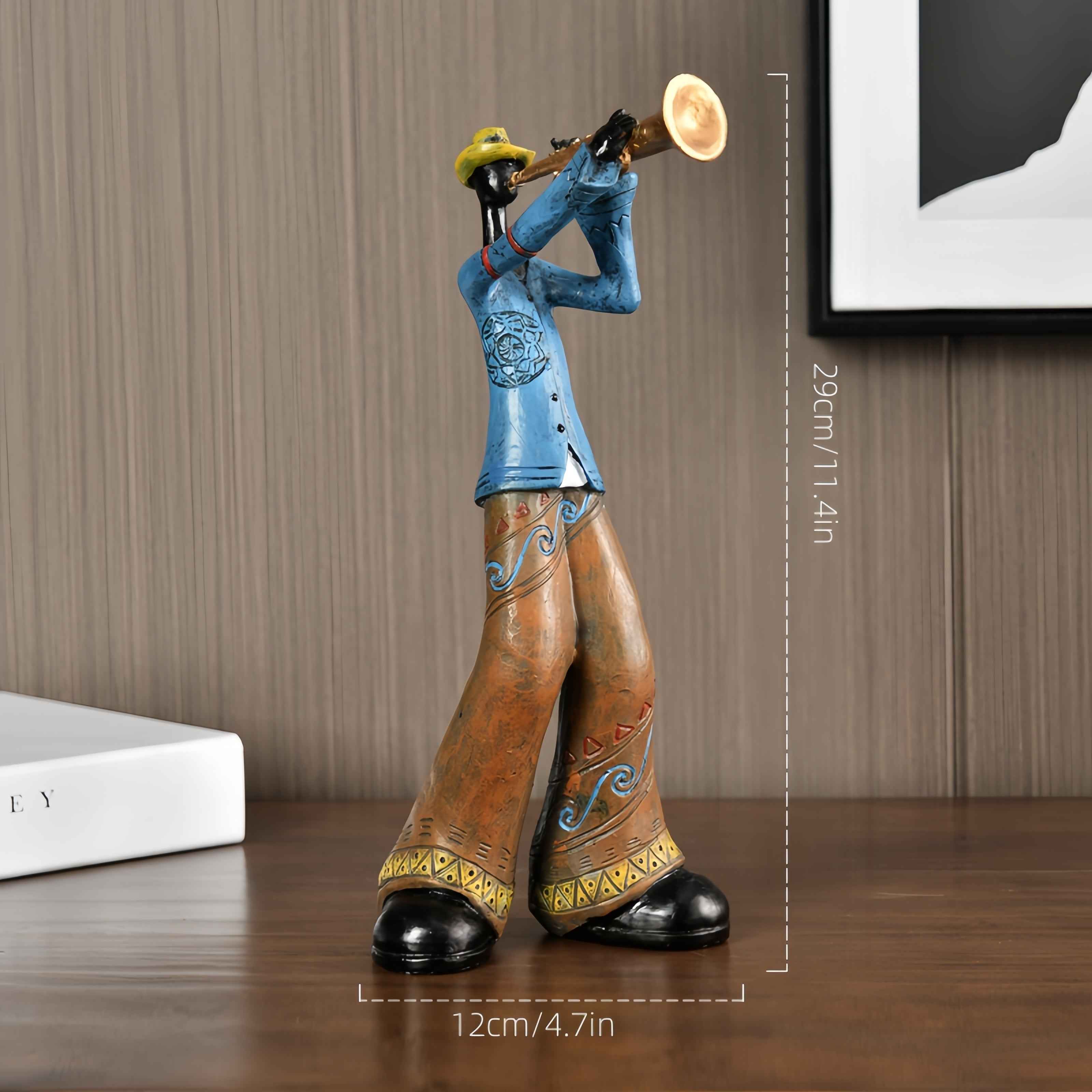 , Resin Jazz Band Figurines, Vintage Musician Statues, Artistic Decor for Living Room, Bookshelf, TV Stand, Wine Cabinet, Decoration, Bookshelf Display, Tv Stand Decor, Retro Design, Vintage Statues, Detailed Sculpture, Resin