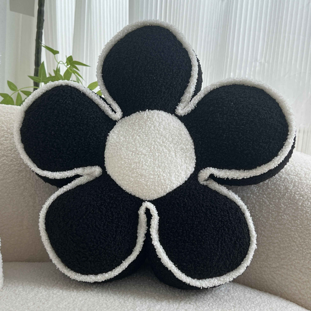 Chic Geometric Flower Throw Pillow - Soft, Washable Polyester Cushion for Bed & Sofa Decor