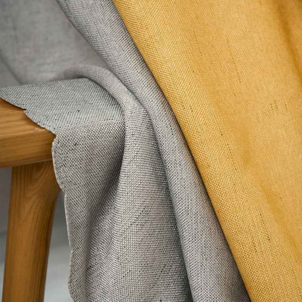 1pc Classic Gray & Yellow Fabric Patchwork Curtain - Light-Blocking, Machine Washable, Cordless Design for Bedroom & Living Room Decor, Curtains for Living Room