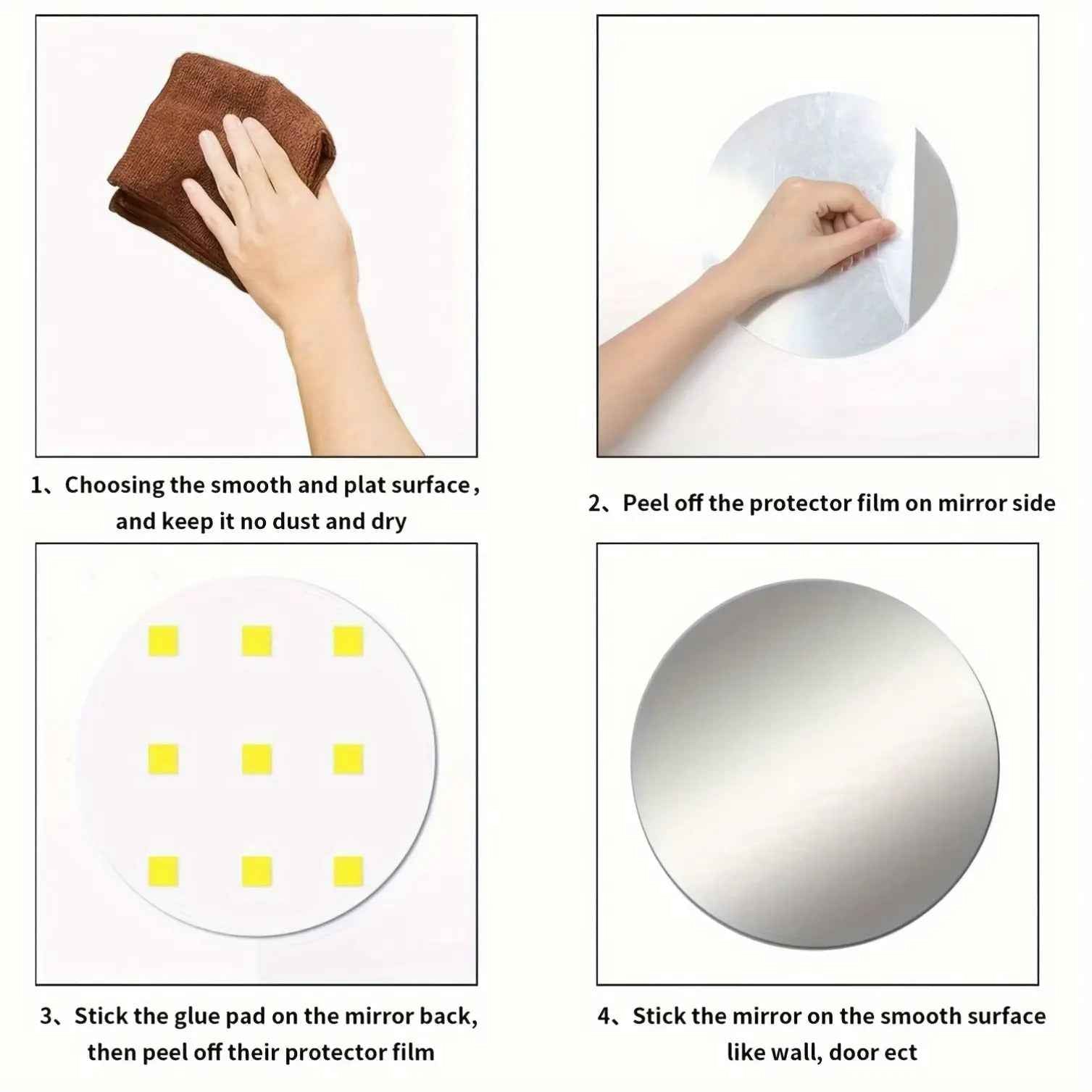 Self-Adhesive Acrylic Full-Length Bathroom Mirror - 2mm Thick, Modern Irregular Shape Wall-Mounted Decorative Mirror for Home & Dresser, No Electricity Needed, Bathroom Mirror Decor, Contemporary Style, Durable Plastic