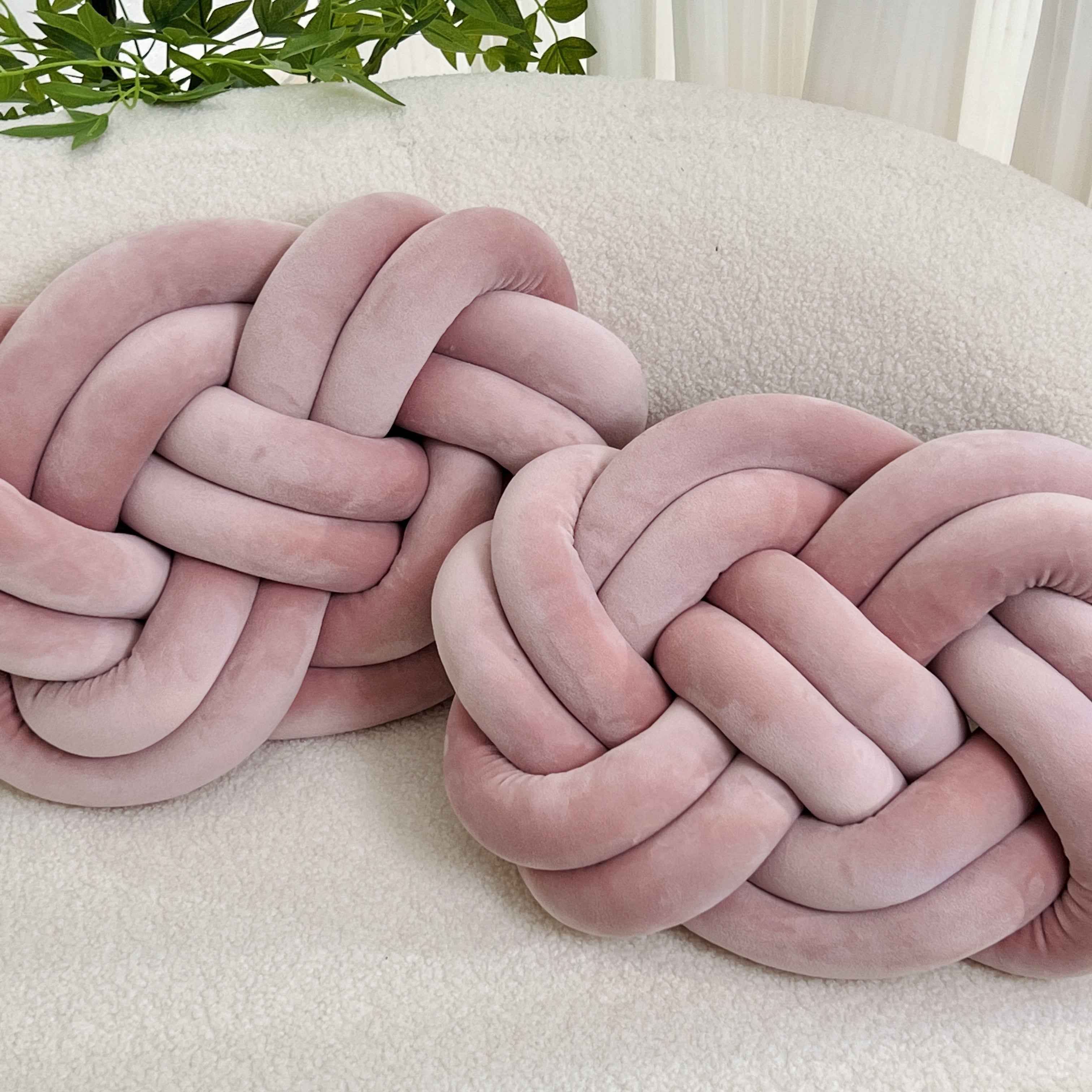 2 Pack YLBKIKR Plush Knot Throw Pillows - 40.01 cm Soft Short-Hair Floor Cushion & Bed Sofa Bed Decor, Modern Minimalist Knotted Ring Ball Design with Hand-Stitched Closure, All-Season Neutral Decorative Accent (Easy Hand Was