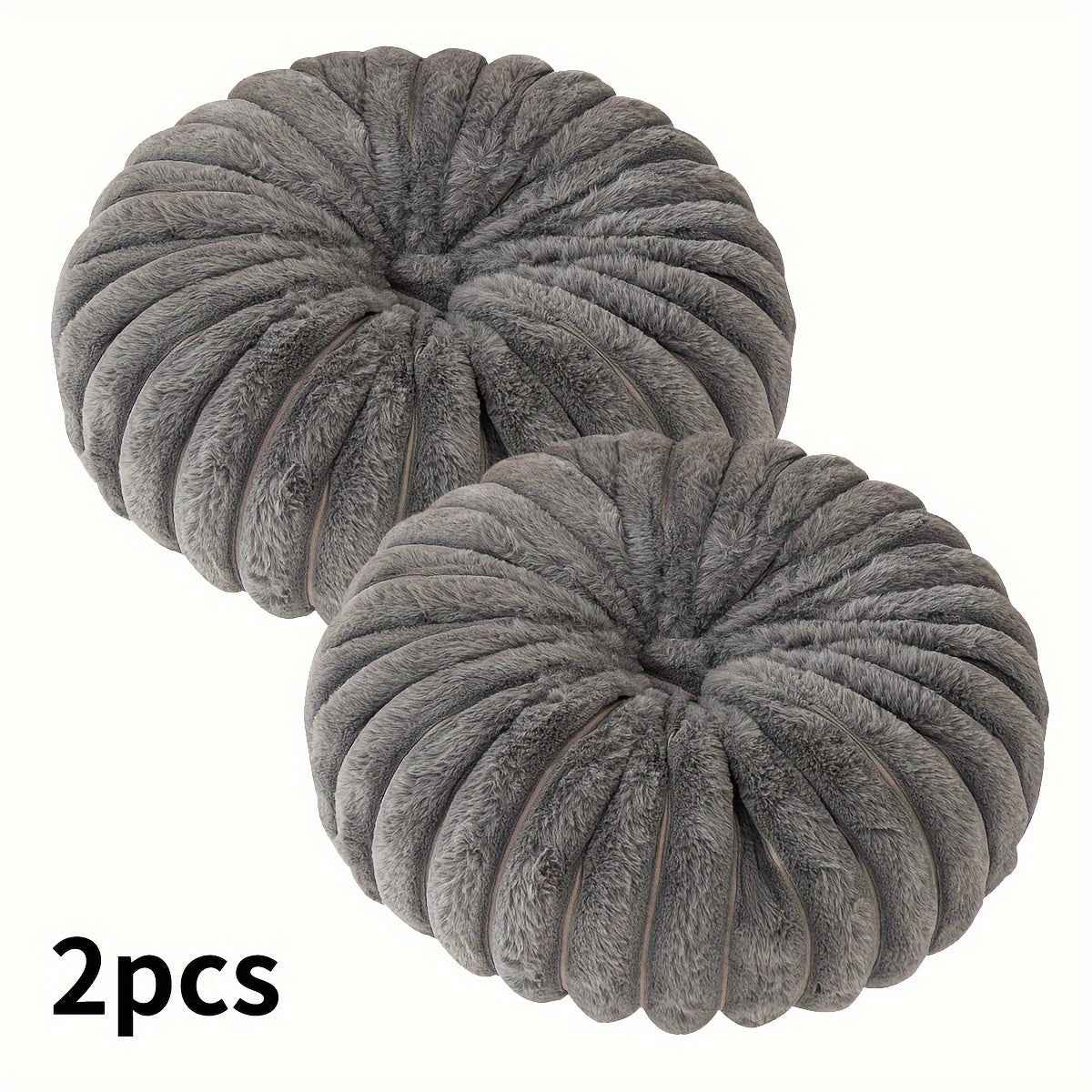 2pcs Plush & Cozy Round Throw Pillows with Filler - Washable, Modern Home Decor for Living Room, Sofa, Bedroom - Soft Polyester Cover