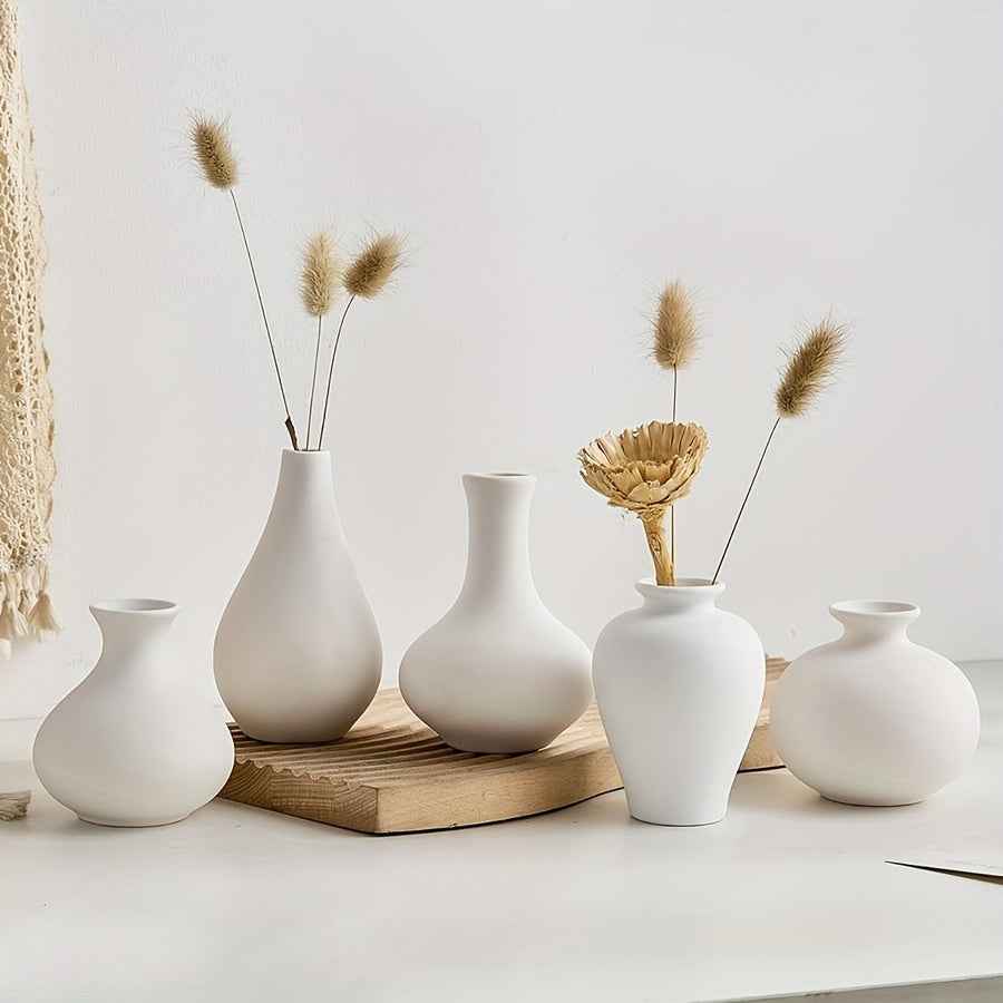 Ceramic Bohemian Vase Set, Modern Minimalist Home Flower Arrangement Bottles, Artistic Base-Shaped Decor for Office, Bedroom, Living Room Tabletop, Ideal for Friends, Birthday, Wedding, Housewarming, Christmas Gift