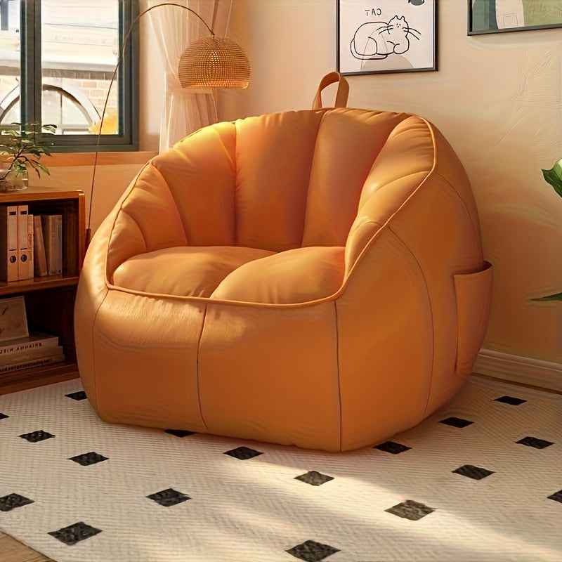 2025 Oversized Bean Bag Chair with Filler - Plush Cushioned Floor Seating, No Assembly Required, Black & White Modern Design for Home, Office, or Living Room - Ideal for, Movie Nights & Relaxation, Office Furniture, Contempor