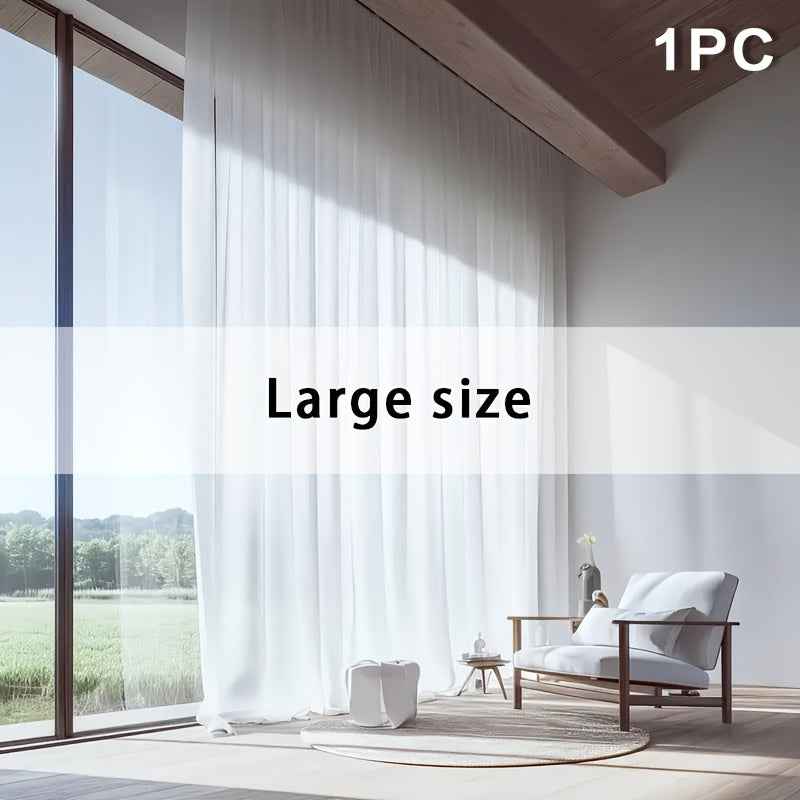 1pc, Exquisite Oversized Semi-Sheer Solid Color Curtain, Natural Drape Design, Top Rod Pocket for Easy Hanging, Breathable Comfort Fabric, Perfectly Blends Decor, Suitable for Various Rooms, Holiday Gift