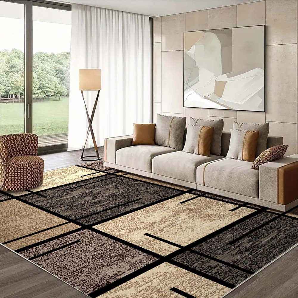 Luxurious Velvet Area - Premium Machine Washable, Fade-Resistant Polyester for Living Room, Bedroom, Office & Outdoor Decor - Rectangular, Lightweight, and Easy to Clean - 850g/sqm, & Geometric Pattern, Bedroom | Geometric Pa