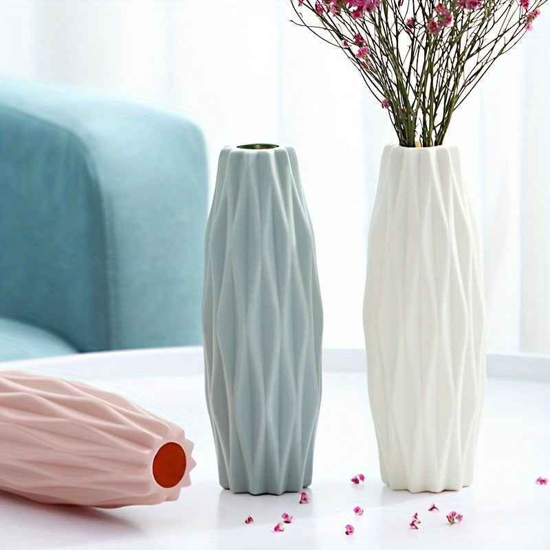 Multi piece set of Nordic plastic vases, imitating ceramic vases, suitable for home living room and dining table decoration, St. Patrick's Day Easter decoration, beauty room decoration, spring home decoration