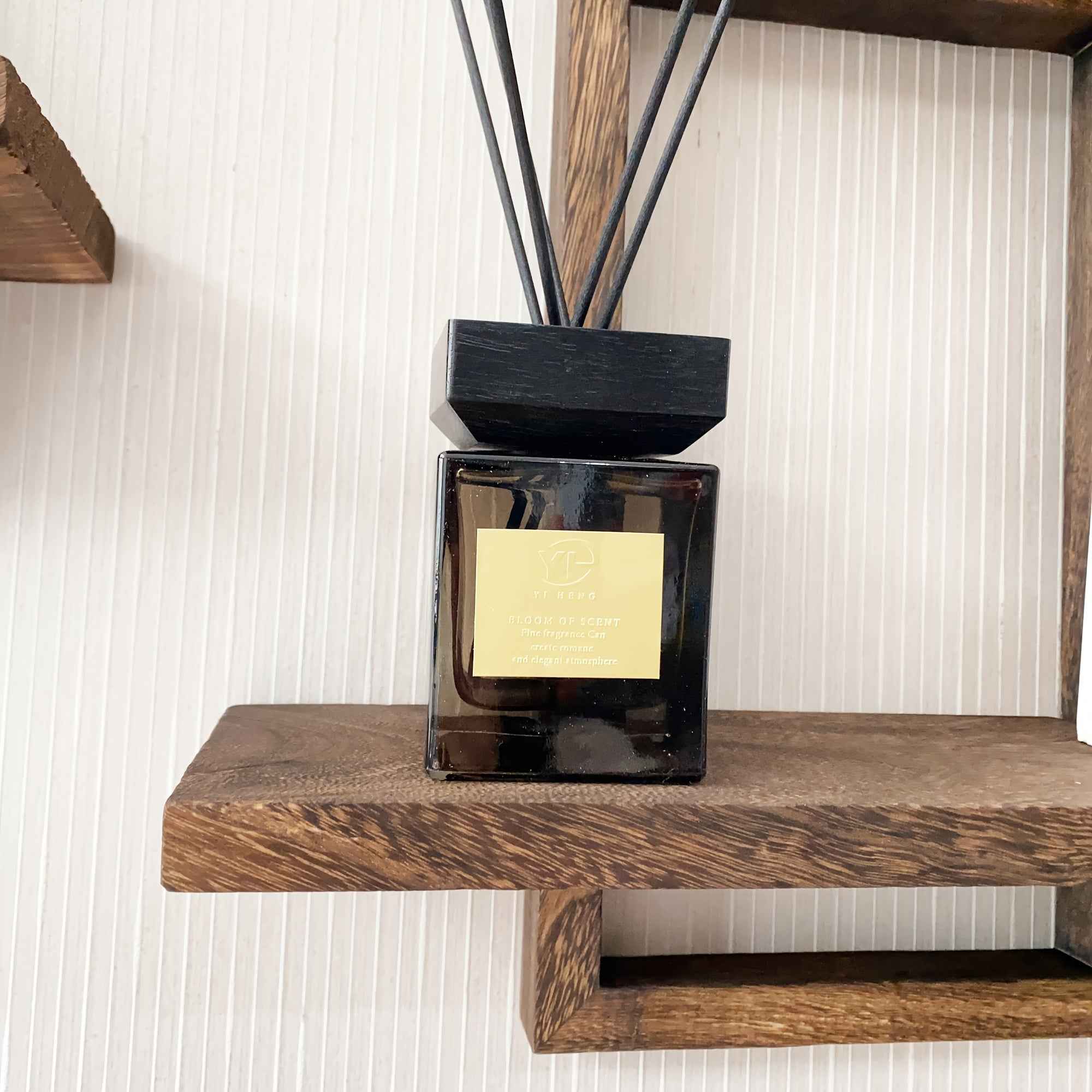 Set of 2 Rustic Pine Wood Floating Shelves - Natural Wood Grain Farmhouse Wall-Mounted Storage with Black Screws & Adhesive Strips Included, Easy Installation for Living Room, Bedroom, Bathroom - Sturdy Modern Rustic Shelving