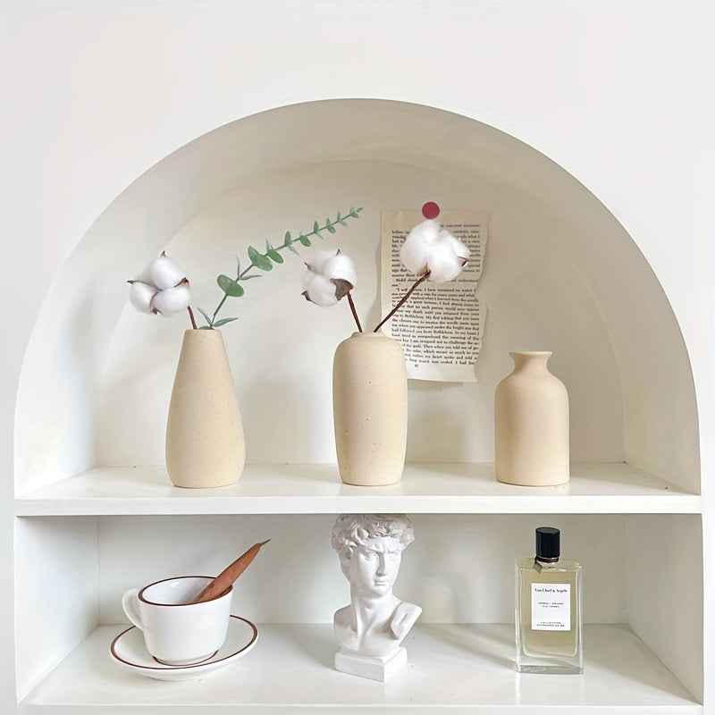 1pc Simple Ceramic Vase - Perfect For Farmhouse Decoration, Living Room, Shelves, Tables, Bookshelves, Fireplace Mantels, And Entrances