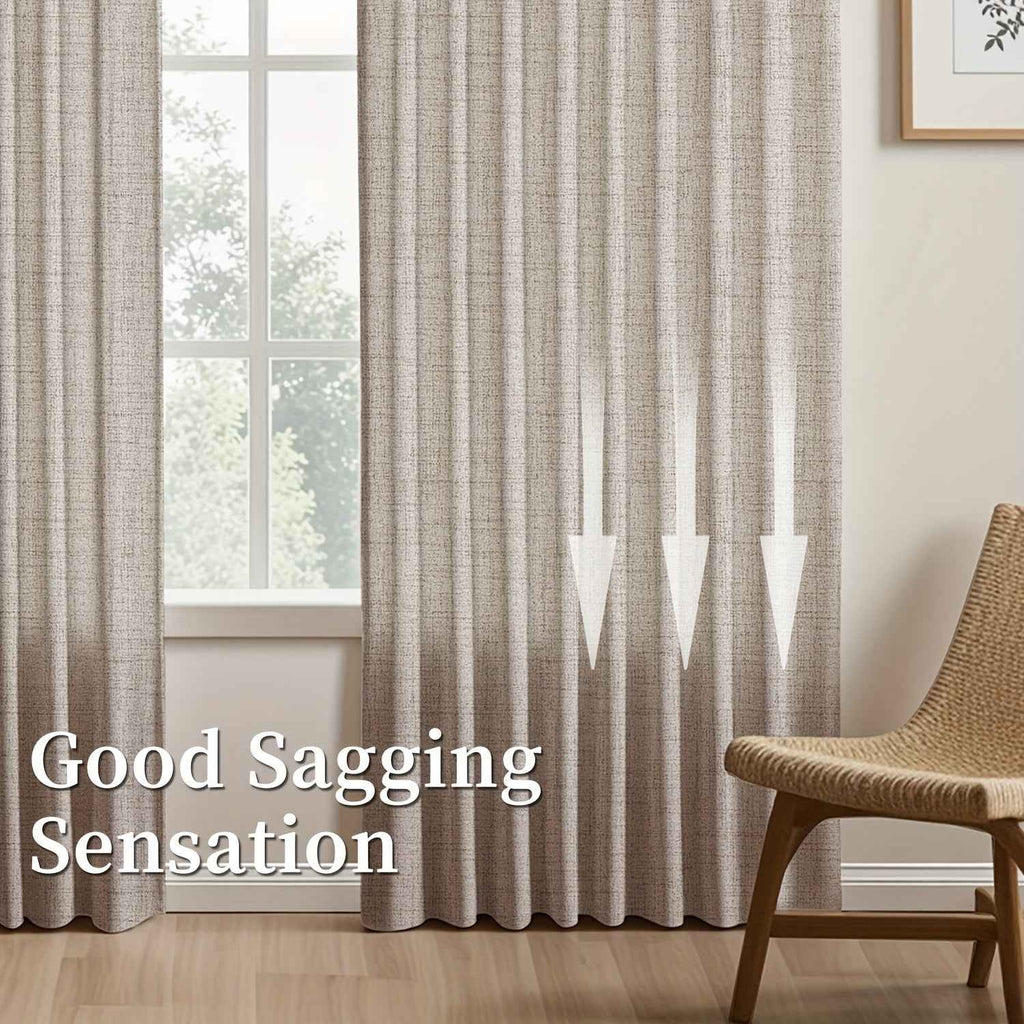 2pcs Japanese-style imitation linen curtains, simple European style curtains, American pastoral curtains for bedroom and living room, light-blocking curtains for tea room, study and kitchen, short linen curtains, multi-functi