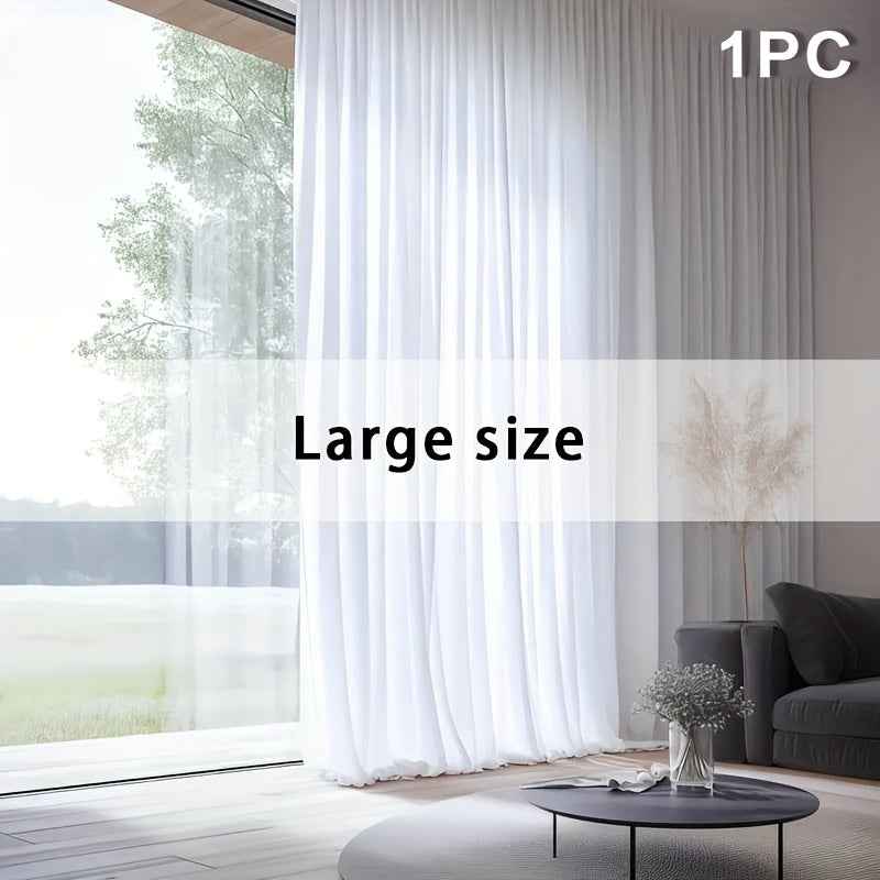 1pc, Exquisite Oversized Semi-Sheer Solid Color Curtain, Natural Drape Design, Top Rod Pocket for Easy Hanging, Breathable Comfort Fabric, Perfectly Blends Decor, Suitable for Various Rooms, Holiday Gift