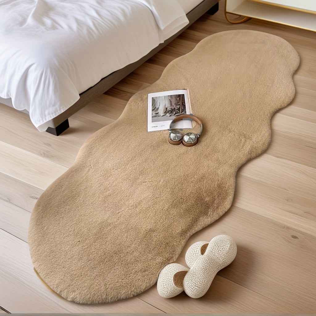 Soft Plush Area Mat - Machine Washable Non-Slip Floor Mat, Beige/ Modern Bedroom, Living Room, Office Decor - Easy-Clean Mat for Home & Commercial Spaces, Rugs for Living Room, Bedroom Rugs, Floor Mats And Rugs, Mat for Bedro