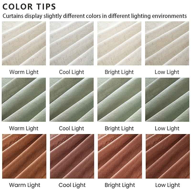 2pcs Boho Farmhouse Semi-Sheer Curtains - 20% Linen & 80% Polyester Blend, Light Filtering, Grommet Top, Machine Washable, Rustic Pastoral Style for Living Room & Bedroom, Bedroom Curtains | Rustic Curtains | Grommet Top Curt