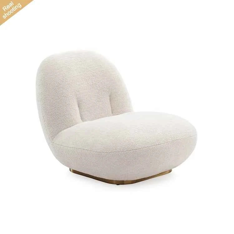 Hot Selling Modern Leisure Velvet Sofa Chair Curved Back Living Room Lounge Chair Single Wool Chair
