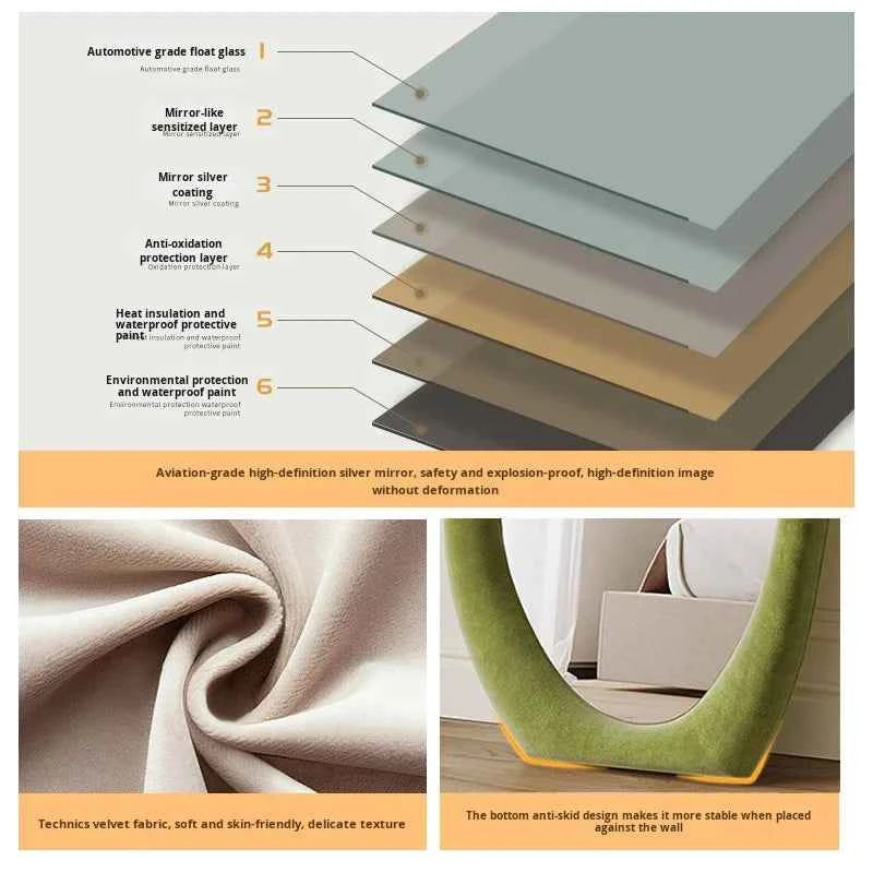 Trendy Cream-Colored Cloud-Shaped Full-Length Dressing Mirror Irregular-Shaped Framed Glass for Home Bedroom Decor for Clothing