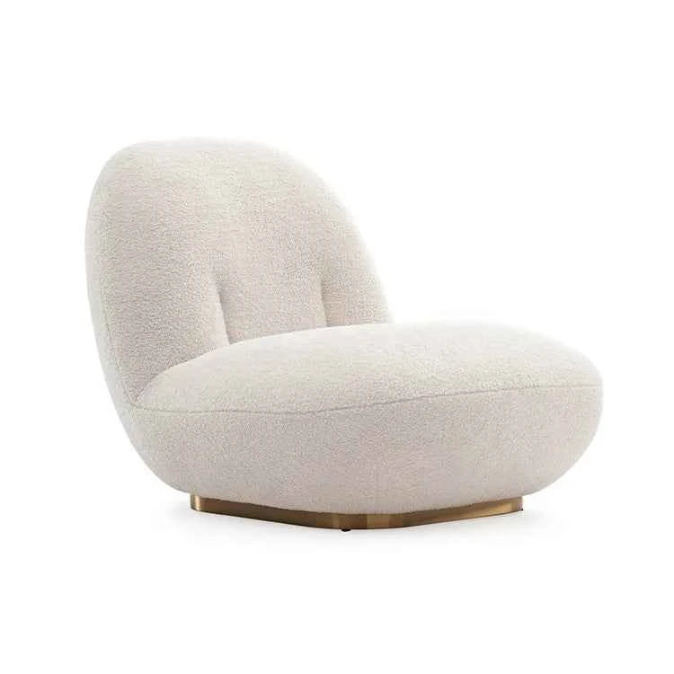 Hot Selling Modern Leisure Velvet Sofa Chair Curved Back Living Room Lounge Chair Single Wool Chair