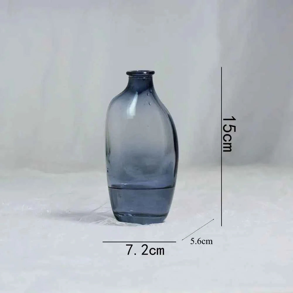 Fashion Retro Flower Vase Glass Mini Irregular Flower Arranger Gradient Color Home Decoration Accessories