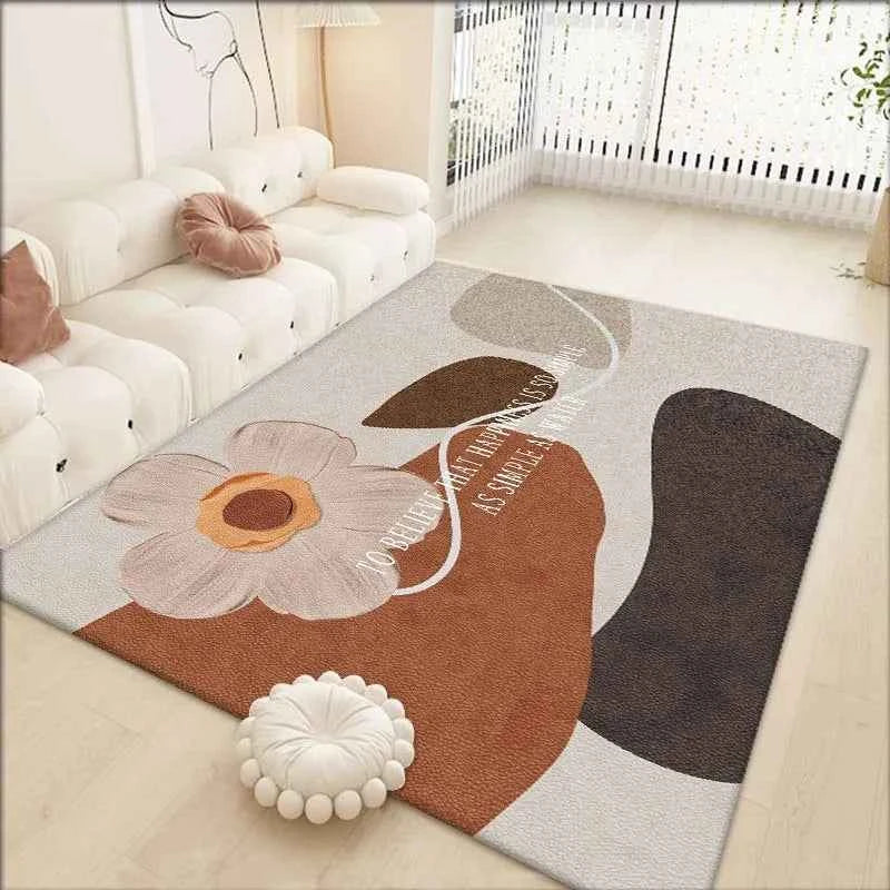 VIAKAMA Creamy Style Luxury High-End Carpet Sofa Coffee Table Rug Room Bedside Mat Anti-Slip Front Door Home Decoration