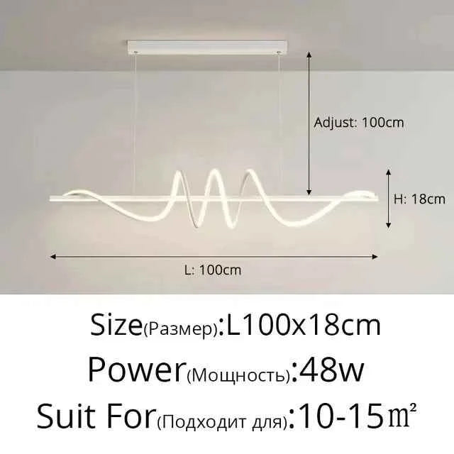 Minimalist Long Strip Restaurant Ceiling Chandelier Home Decor Bedroom Living Room Pendant Light Dining Table Bar Hanging Lamps