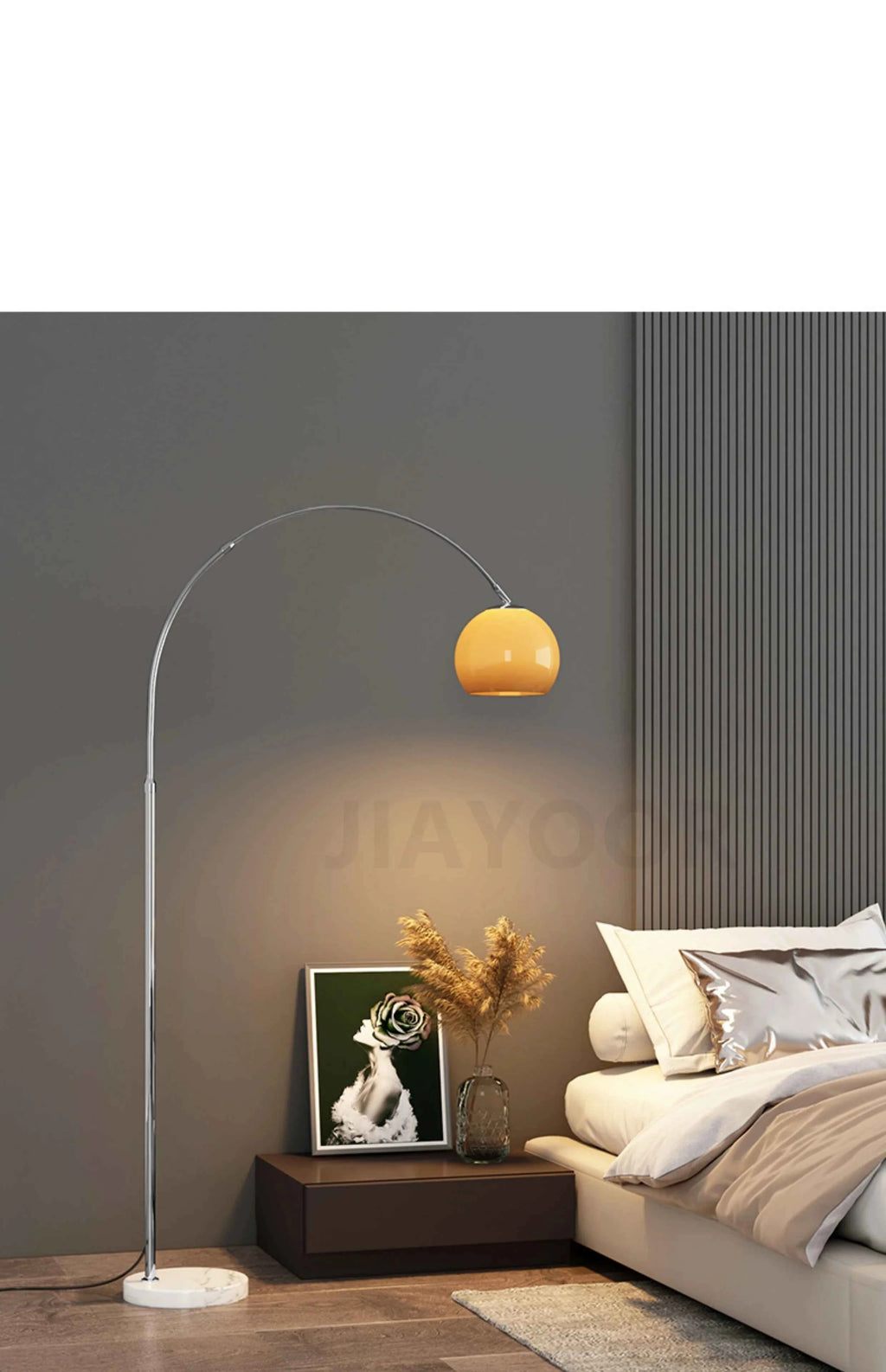 Nordic Living Room Atmosphere Floor Lamp Fishing Lamp Sofa Side Marble Standing Lamp Light Luxury LED Light Bedroom Bedside Lamp