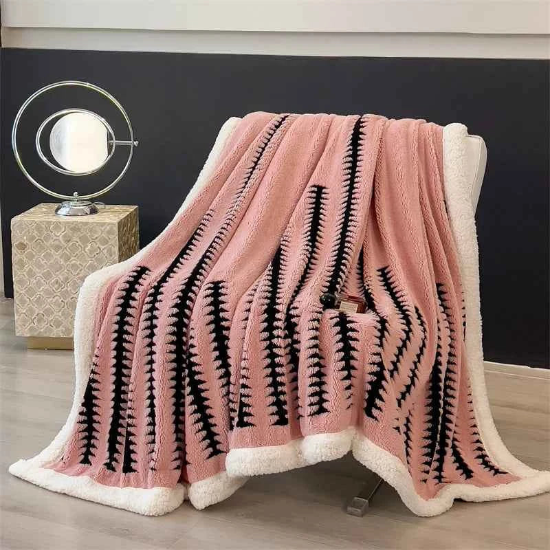 Blanket Quilt New Thickened Cloud-feel Fleece Double-layer  Plush Winter Wool Knee Nap Four Seasons Blankets for Sofas Sleeping