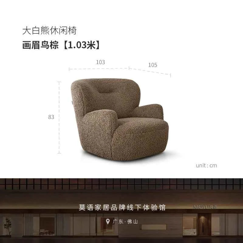 Lazy Lounge Sofa Chair - Modern Luxury Recliner for Living Room, Ergonomic Comfortable Vanity Furniture
