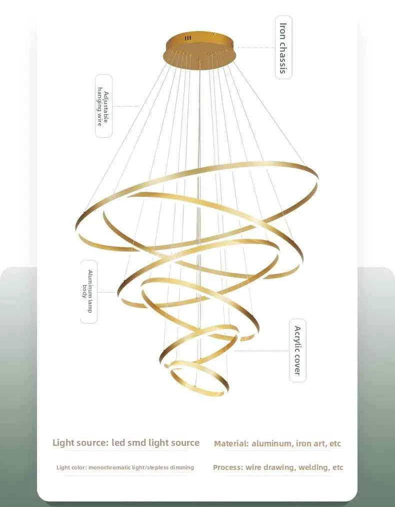 Luxury Large Pendant Lamp, Creative Design Chandelier for Loft, Duplex, Hotel Lobby, Living Room Decor