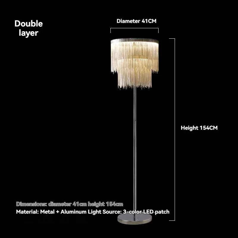New Tassel Floor Lamp Living Room Bedside Light Luxury Bedroom Vertical Table Lamp Nordic Postmodern Simple Sofa Corner Art Lamp