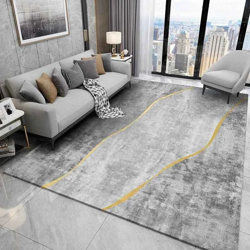 Modern Simple Living Room Decoration Carpet Large Area Soft Lounge Rug Gray Nordic Rugs for Bedroom Washable Anti-slip Floor Mat
