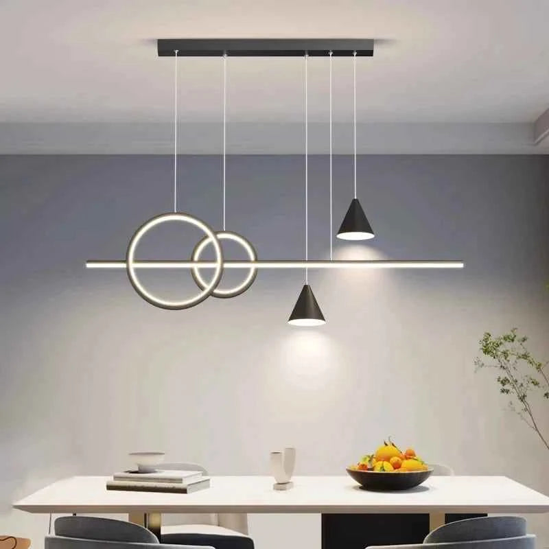 Minimalist Long Strip Restaurant Pendant Lamp Home Interior Decor Living Room Ceiling Chandelier Bar Table Cafe Hanging Lights