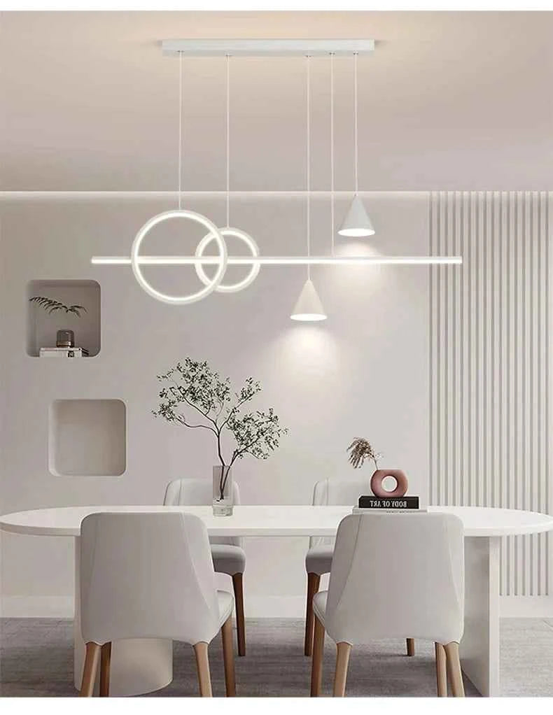 Minimalist Long Strip Restaurant Pendant Lamp Home Interior Decor Living Room Ceiling Chandelier Bar Table Cafe Hanging Lights