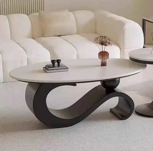 Mid Century Retro Coffee Table Beauty Luxury Oval Nordic Coffee Table Aesthetic Classic Table Basse De Salon Home Furniture