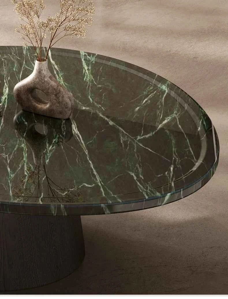 "Luxury Natural Stone Coffee Table - Italian Designer Marble Tea Table, Artistic Freeform Shape for Modern Living Room"