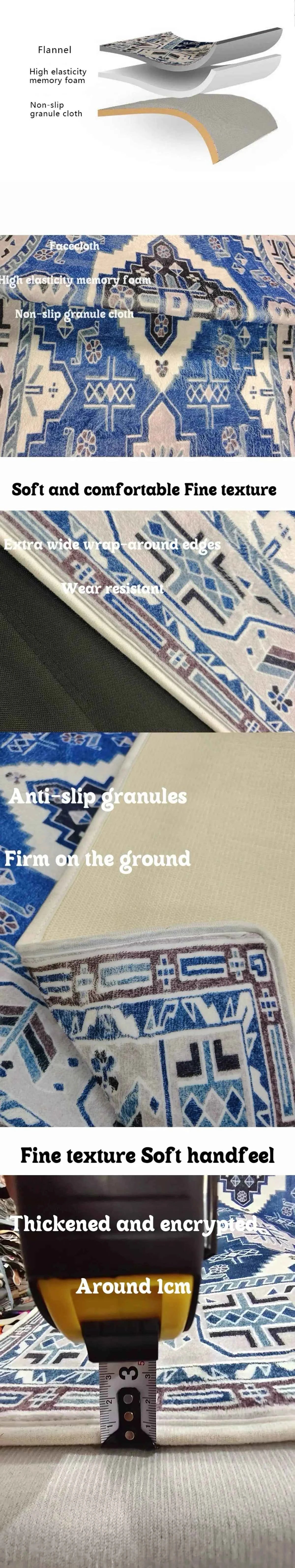 VIAKAMA Creamy Style Luxury High-End Carpet Sofa Coffee Table Rug Room Bedside Mat Anti-Slip Front Door Home Decoration