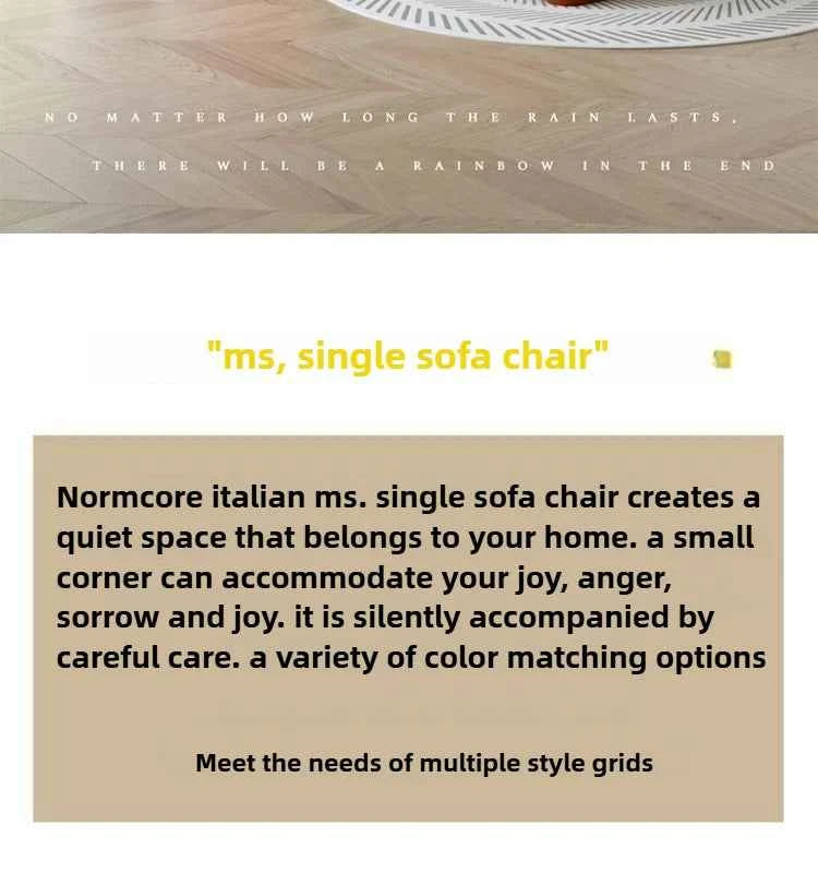 Minimalist Sofa Chair for Leisure - Curved Balcony Chair for Lazy Living Room