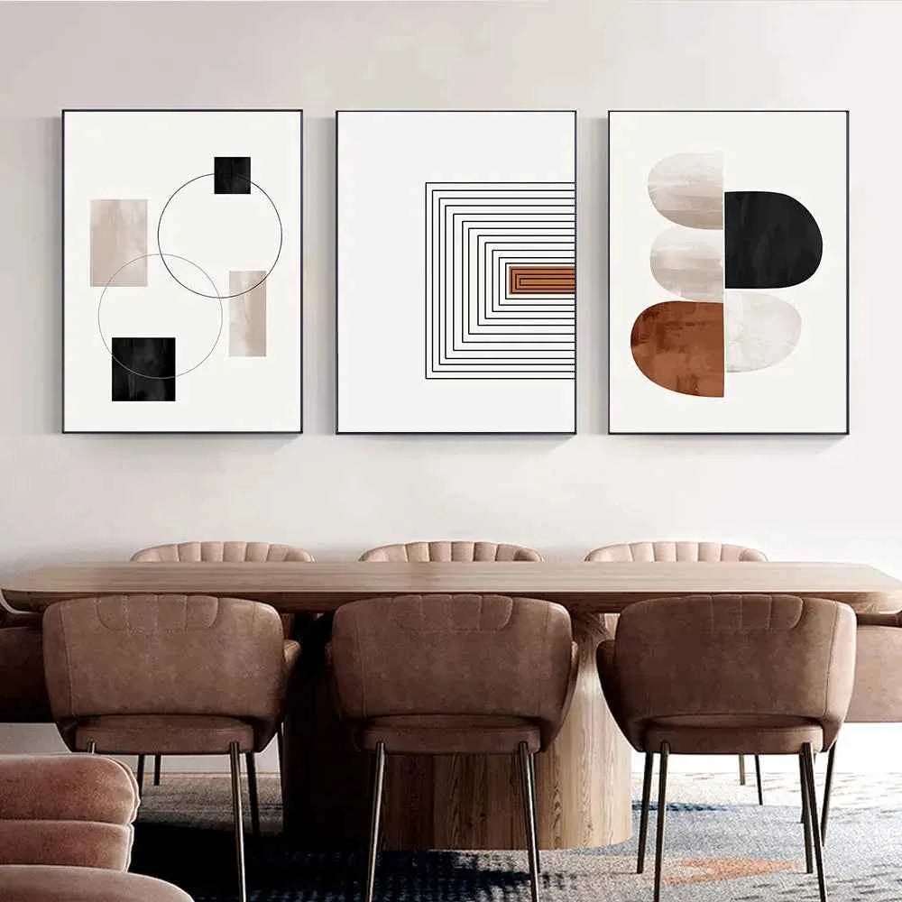 White Black Line Art Canvas Prints Geometry Abstract Wall Art Decorative Posters For Living Room Nordic Bedroom Decor Pictures