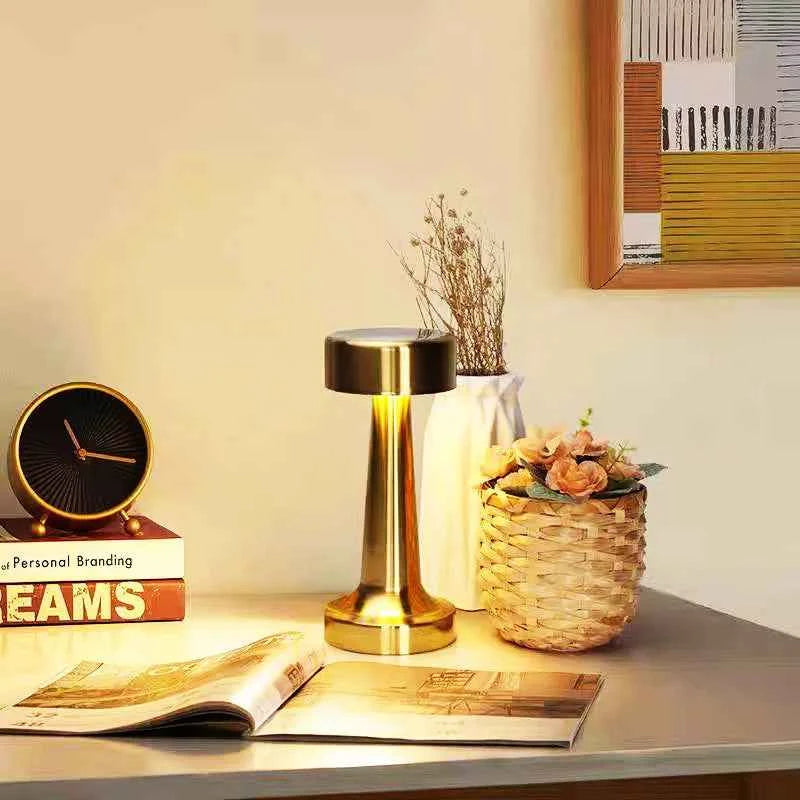 3-Color Light Retro Table Lamp Touch Decor for Bar Coffee Table Restaurant Decor Light Desk LED Rechargeable Night Lights