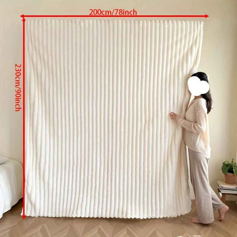 Cozy Striped Flannel Throw Blanket - Soft, Warm & Lightweight for Couch, Bed, Office, and Travel - Versatile All-Season Gift