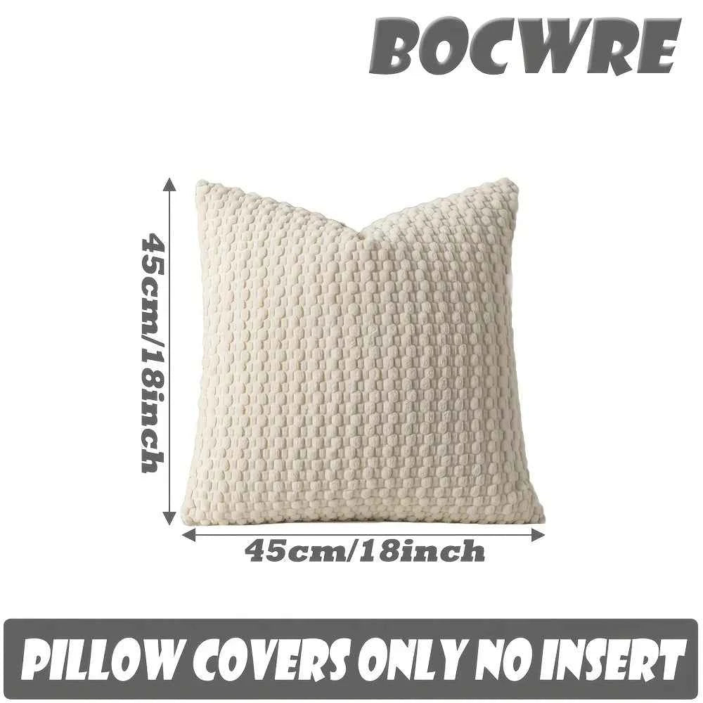 45CM Boho Striped Throw Pillow - Soft Modern Farmhouse Decor for Couch, Bed, and Sofa in Winter and Spring