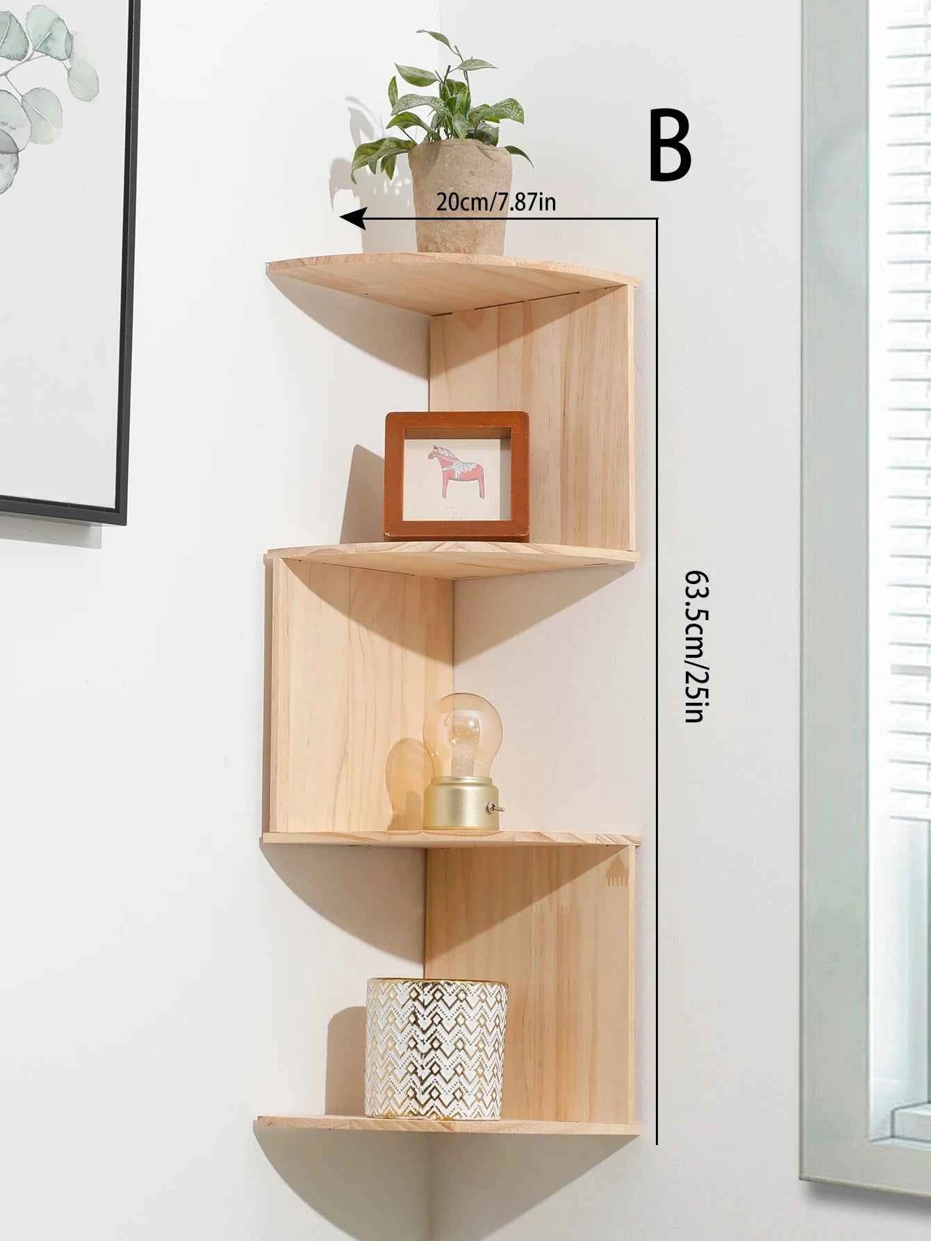 5-tier Floating Wall Shelf Corner Storage Rack Aesthetic Room Decoration Home Decoration Living Room Kitchen Display Stand Ledge