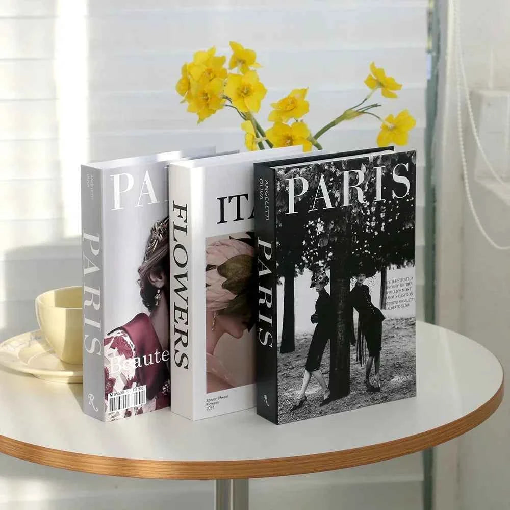 3Pcs/Set Luxury Decoration Fake Books Rich in layers Set of fake books Home Decor Ornaments cosmetic room Coffee Table Book