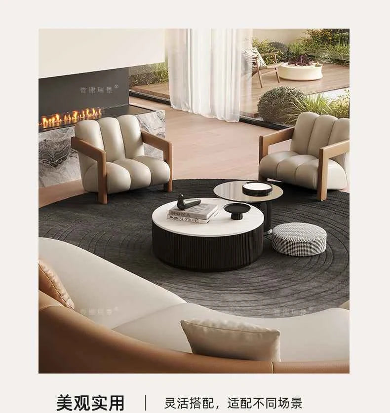 Curved Individual Living Room Sofas Corner Recliner Luxury Nordic Sofas Modern Cloud Single Floor Designer Wood Divano Furniture