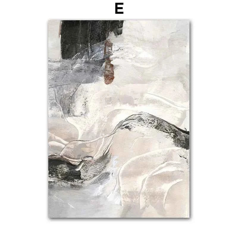 Wall Art Beige White Flower Vintage Abstract Geometry Print Living Room Home Decoration Poster Canvas Painting Wall Pictures