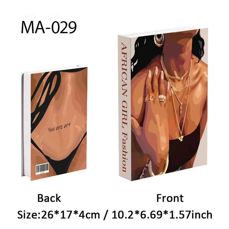 Luxury Openable Fake Books Box Decoration Fashion Black Women Magazine Coffee Table Book Villa Hotel Home Decor Shooting Props