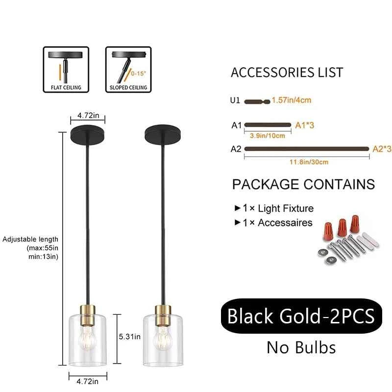 ﻿ Modern Industrial Pendant Lamp Glass Hanging  Adjustable height Kitchen Dining Room Bedroom Bedside bathroom Decor Lights