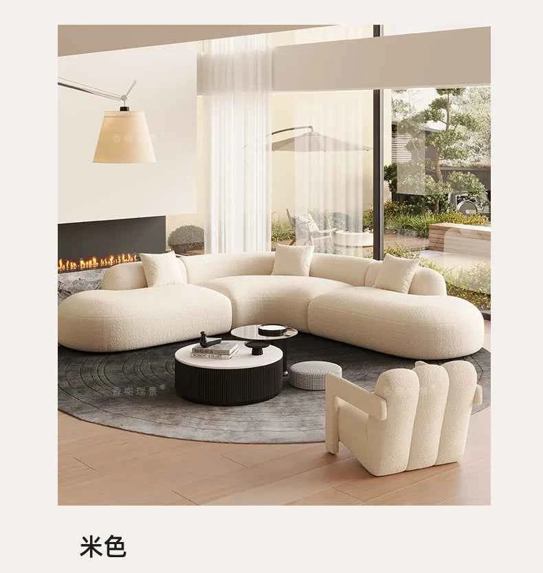 Curved Individual Living Room Sofas Corner Recliner Luxury Nordic Sofas Modern Cloud Single Floor Designer Wood Divano Furniture
