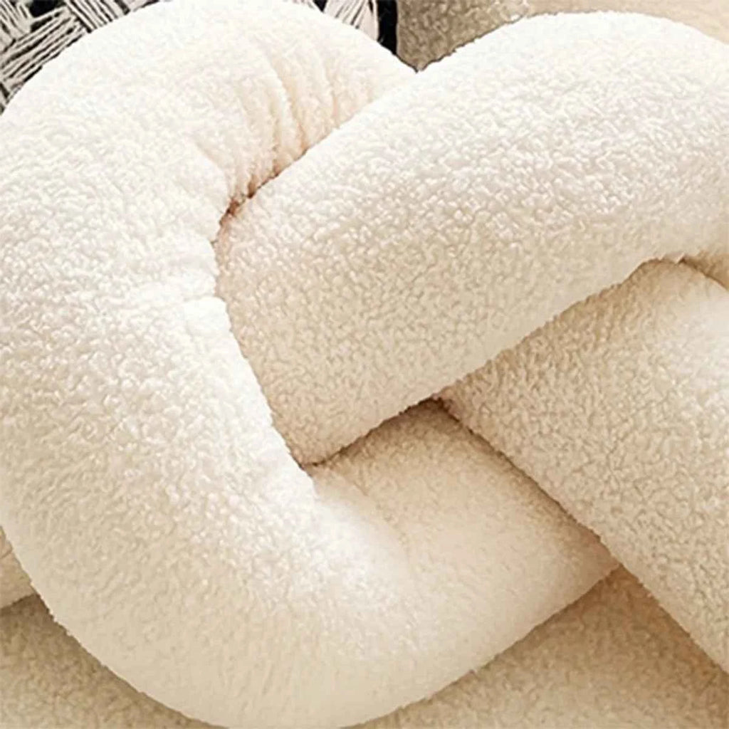 1pc Nordic Style Knotted Bolster Pillow for Sofa Bedroom Office Decor Pillow Gift for Christmas Home Living Room Decorate