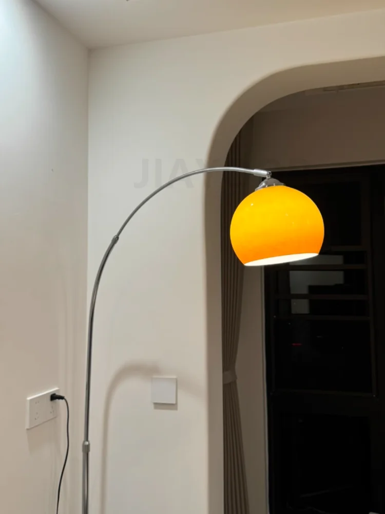 Nordic Floor Lamp - Luxury LED Living Room Atmosphere Fishing Lamp with Marble Base for Sofa Side and Bedroom Bedside Use