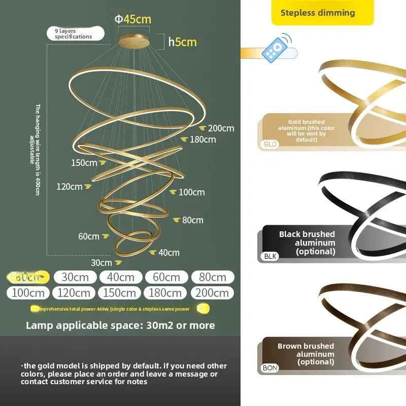 Luxury Large Pendant Lamp, Creative Design Chandelier for Loft, Duplex, Hotel Lobby, Living Room Decor