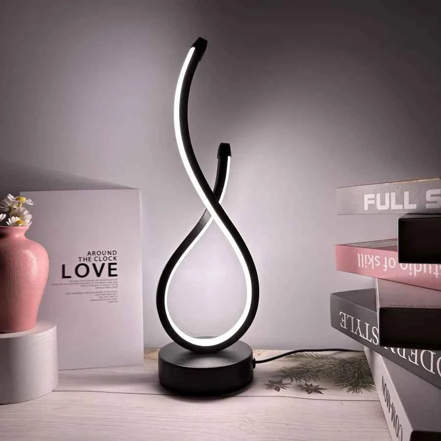 Creative Spiral LED Night Light 3 Colors Dimmable Desk Lamp Reading Light for Living Room Office Desk Bedroom Bedside Decor